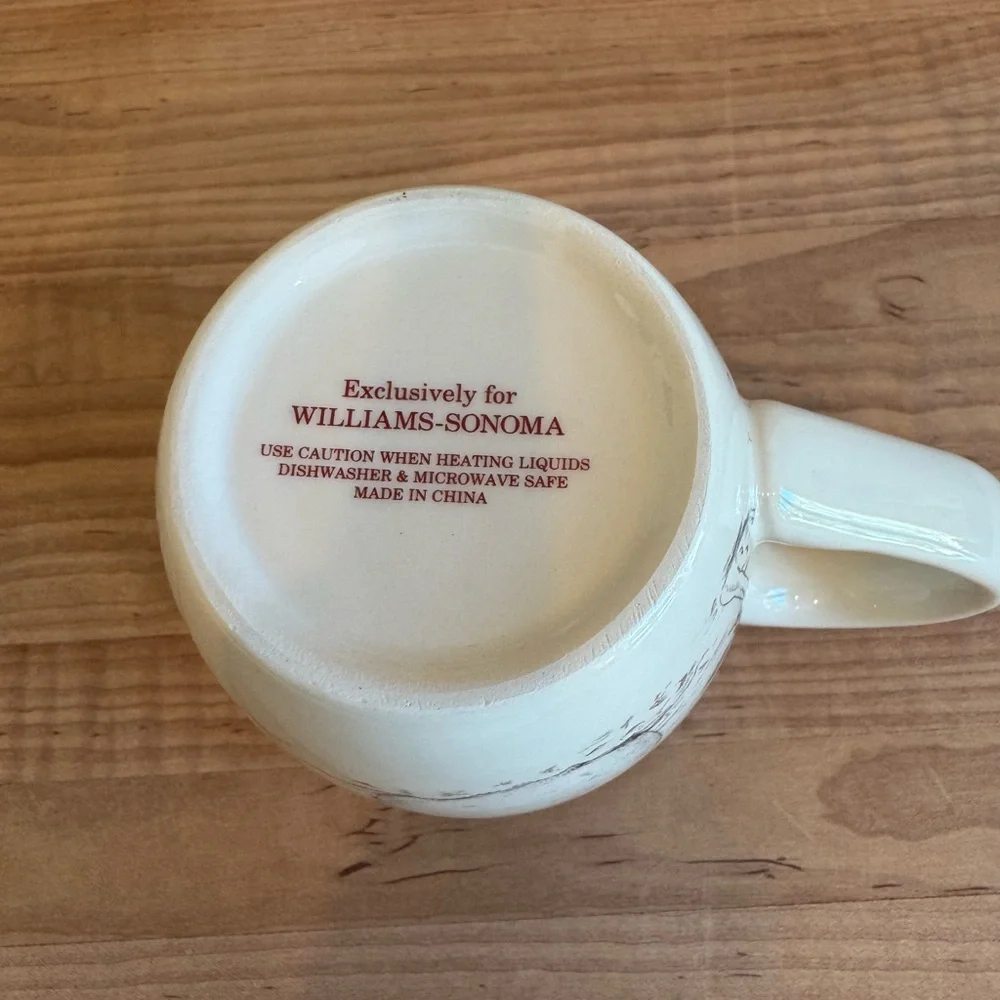 Williams-Sonoma Snowman Coffee Mug — Holiday Winter / Christmas — Good Condition